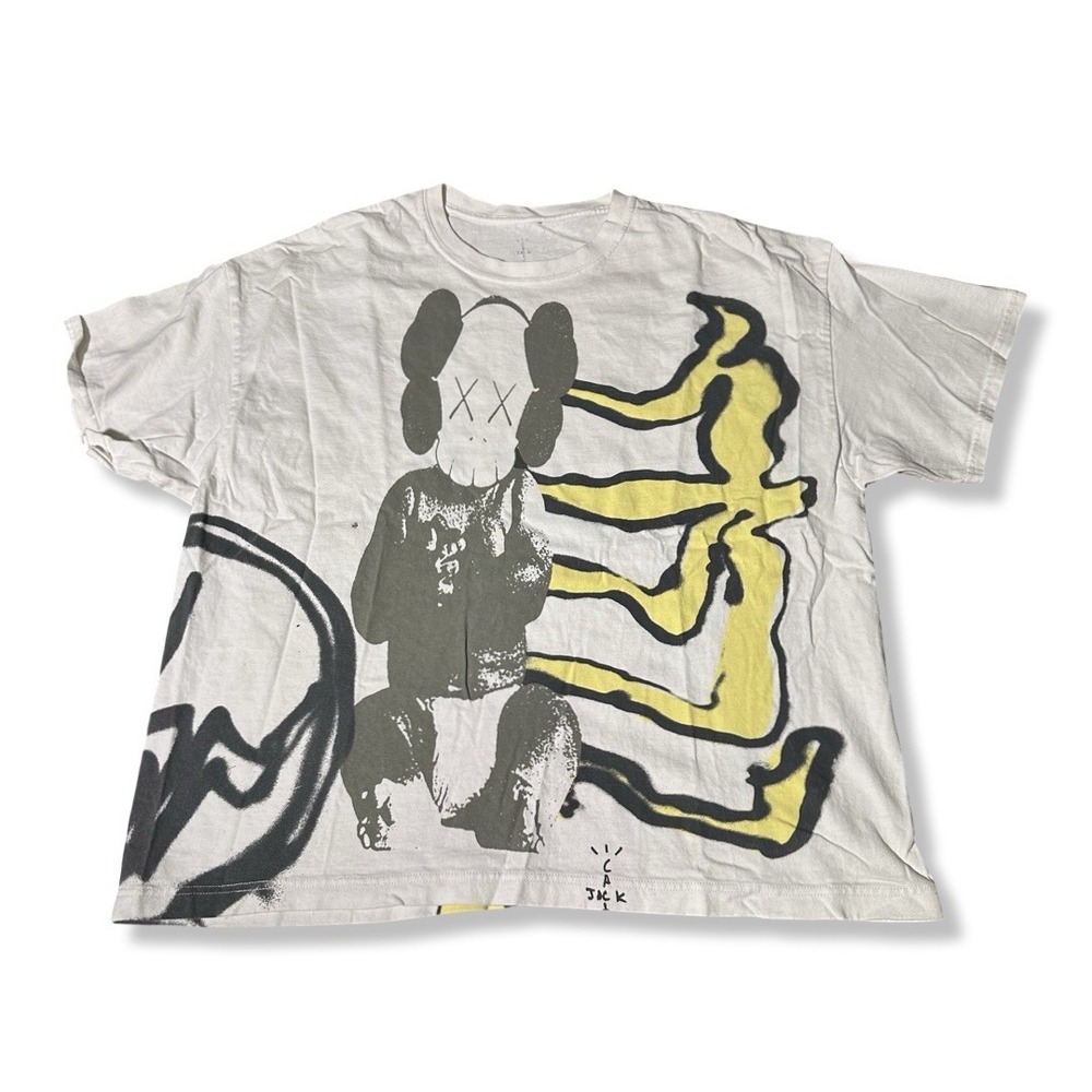 Travis Scott Cactus Jack KAWS Fragment Men's T-Shirt Size M Streetwear Hip Hop